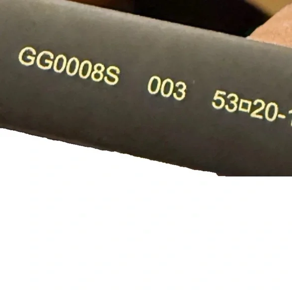 Gucci Sunglasses GG008S 03 53 20 145 BLACK BROWN MEN'S UNISEX NEW - Picture 9 of 12